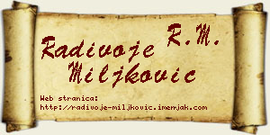 Radivoje Miljković vizit kartica